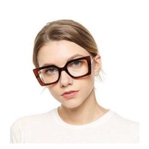 Soolala Cheetah Blue Light Thick Frame Reading Nerd Glass Readers 1. 86085